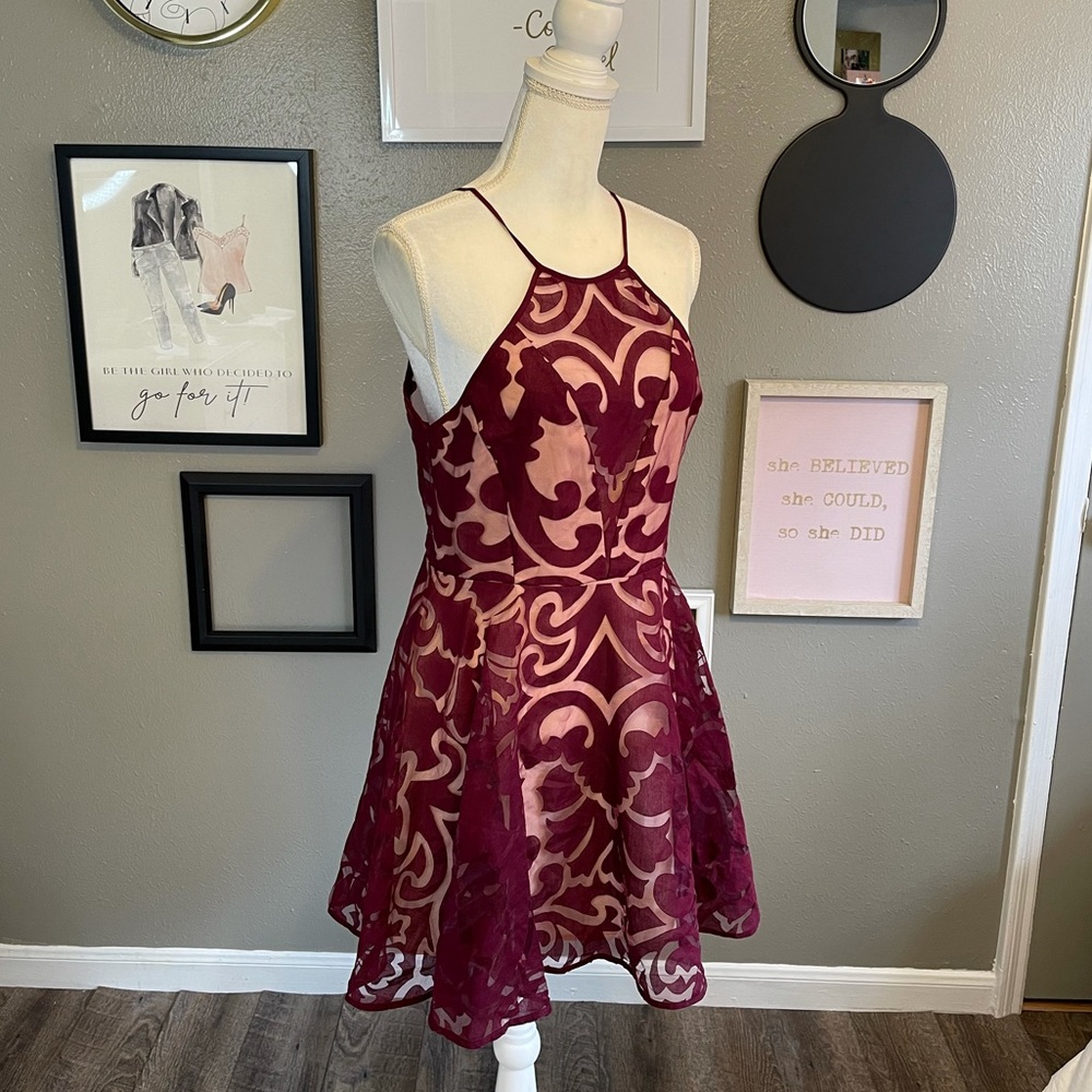Keepsake Romantic Rebel Burnout Lace Dress L - Picture 13 of 13